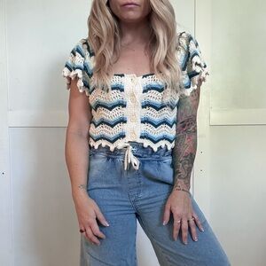 Zara Cotton Crochet Top